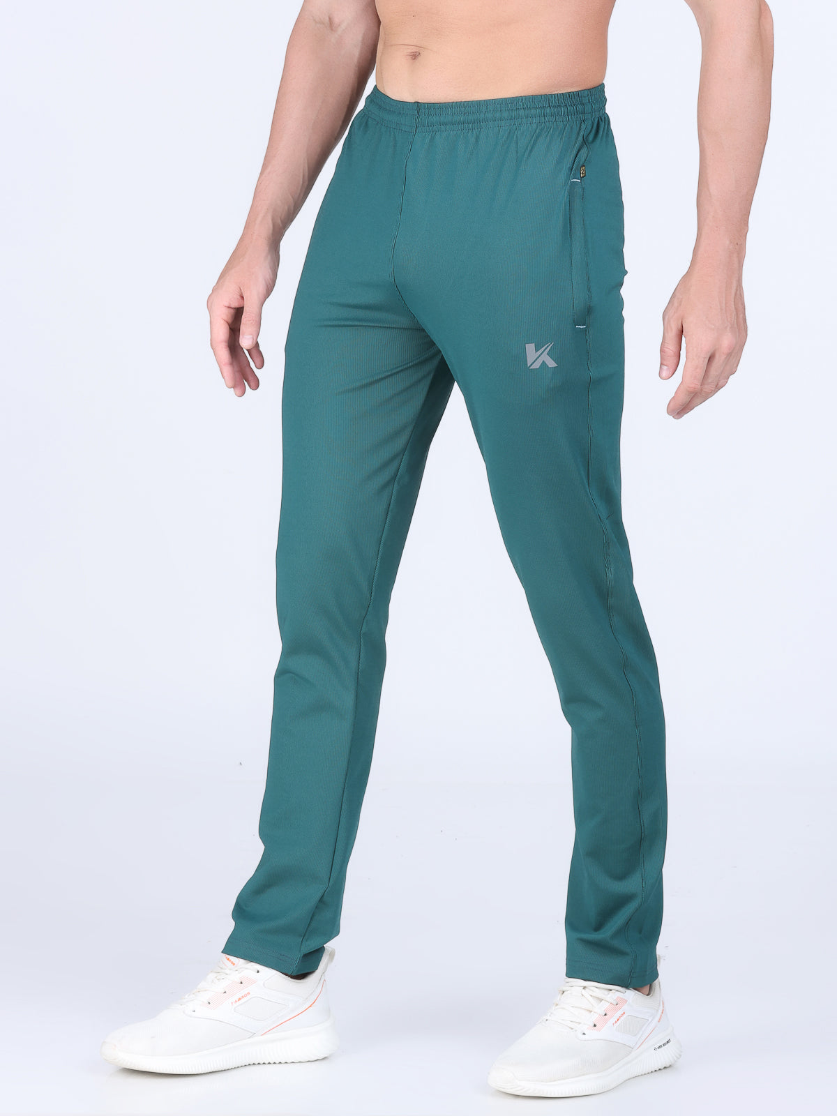 Combo of 2 Men's 4 Way Stretch Lining Bottle Green and Silver Track Pant