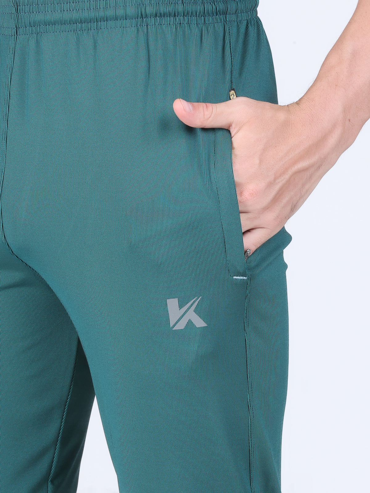 Combo of 2 Men's 4 Way Stretch Lining Bottle Green and Tourquoise Track Pant