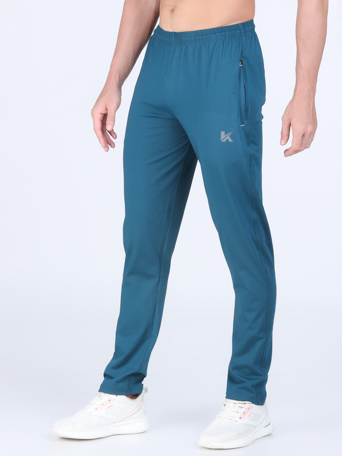 Combo of 2 Men's 4 Way Stretch Lining Bottle Green and Tourquoise Track Pant