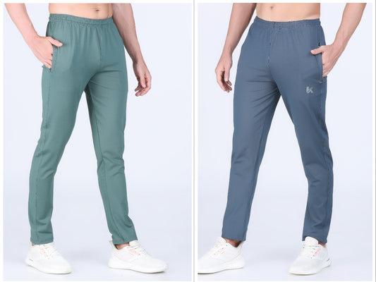 Combo of 2 Men's 4 Way Stretch Lining Pista and Dark Grey Track Pant